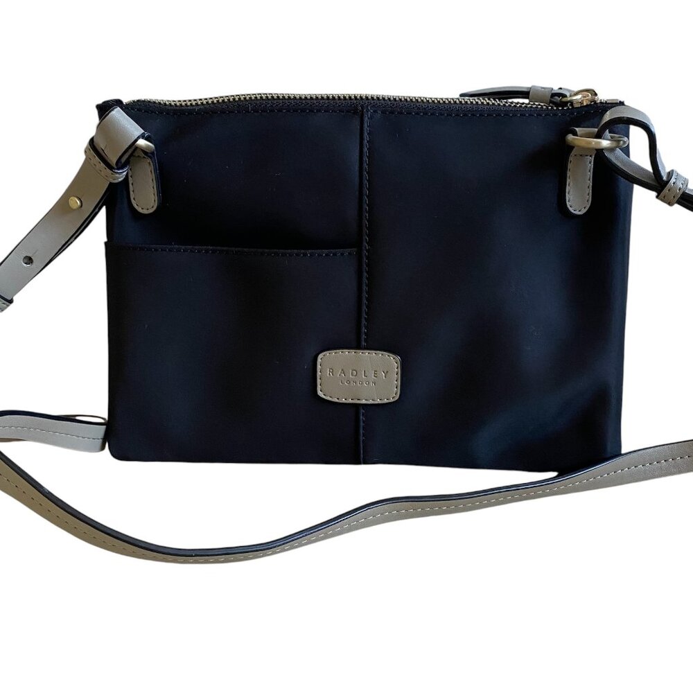RADLEY LONDON Black Crossbody Bag with Taupe Trim